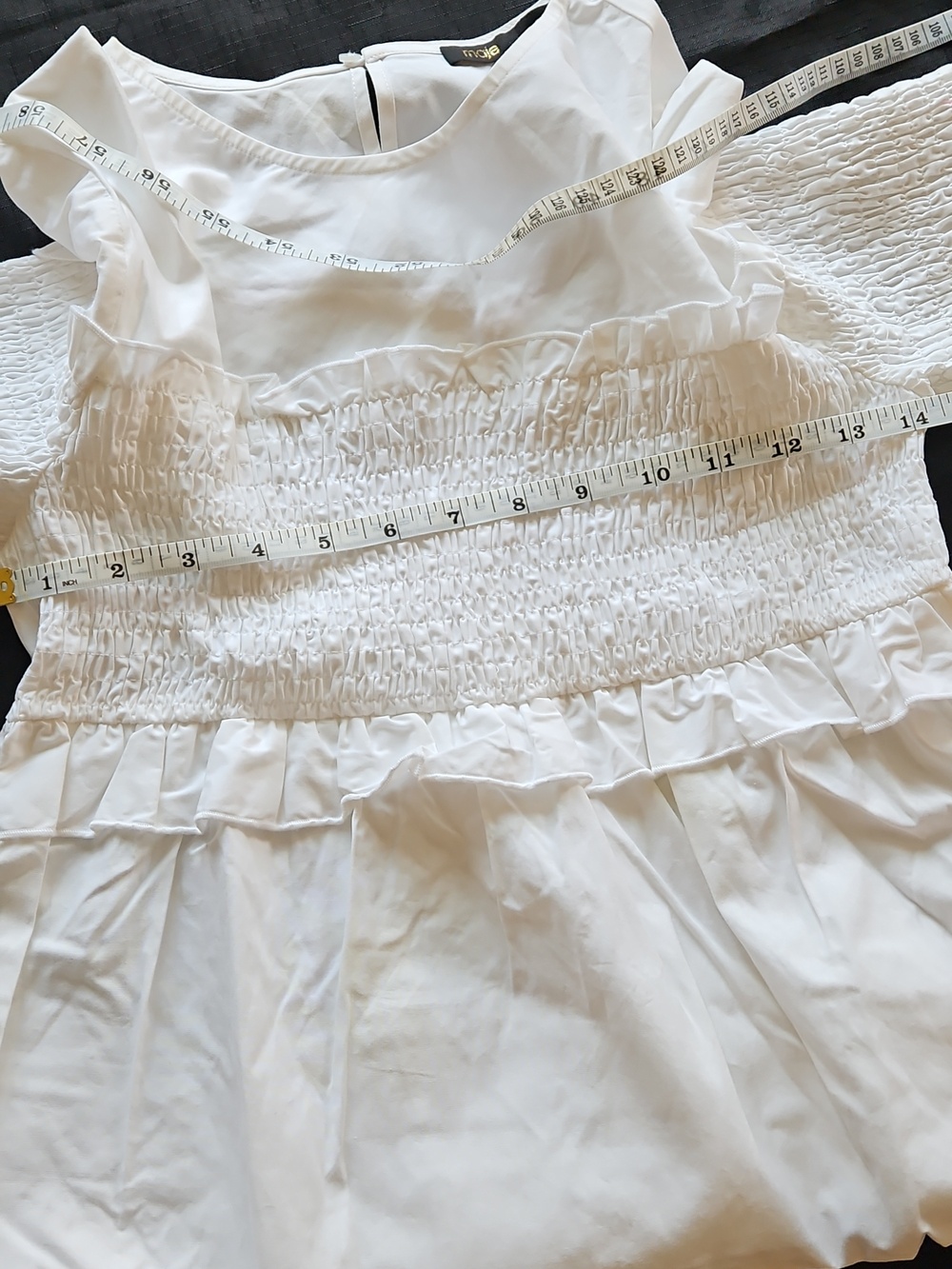 Maje White Smocked Blouse - Picture 8 of 16